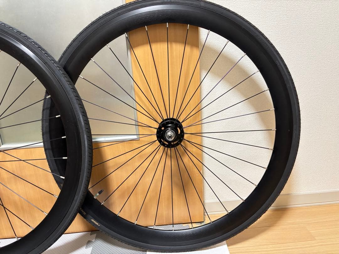 BROTURES ディープリム 前後ホイールセット コグ付き ピスト用