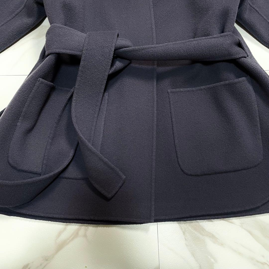 近年✨アナイ シャルムリバーケープコート ノーカラーコート ベルト ウール 38