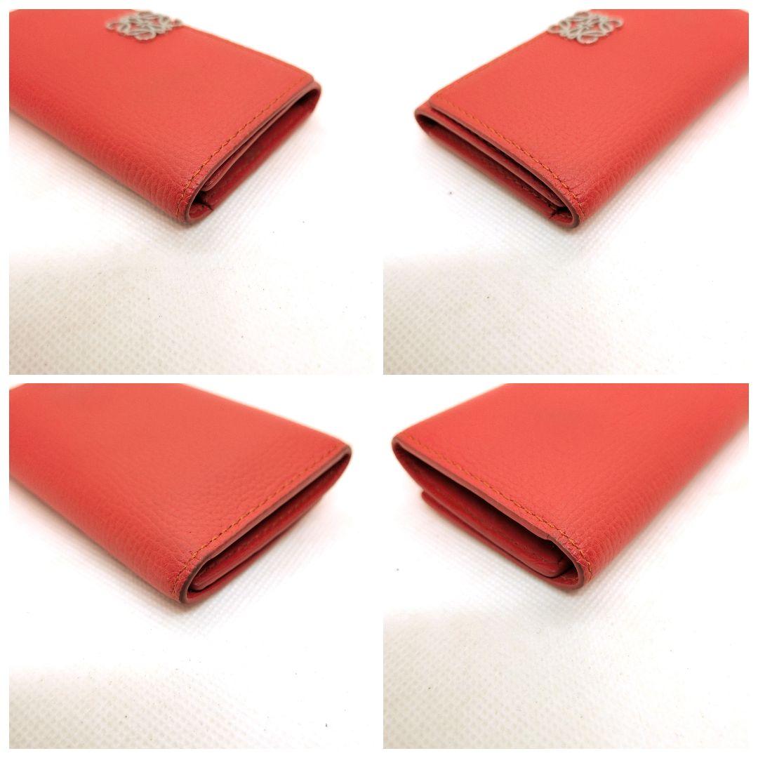 【現行モデル 美品】ロエベ　アナグラム　キーケース　ペブルグレインカーフスキン