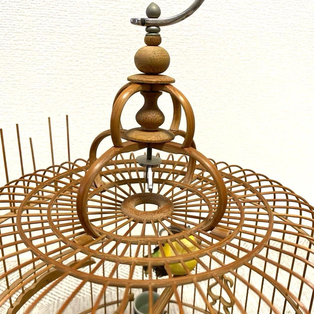 竹製 鳥かご 餌入れなどの小物セット