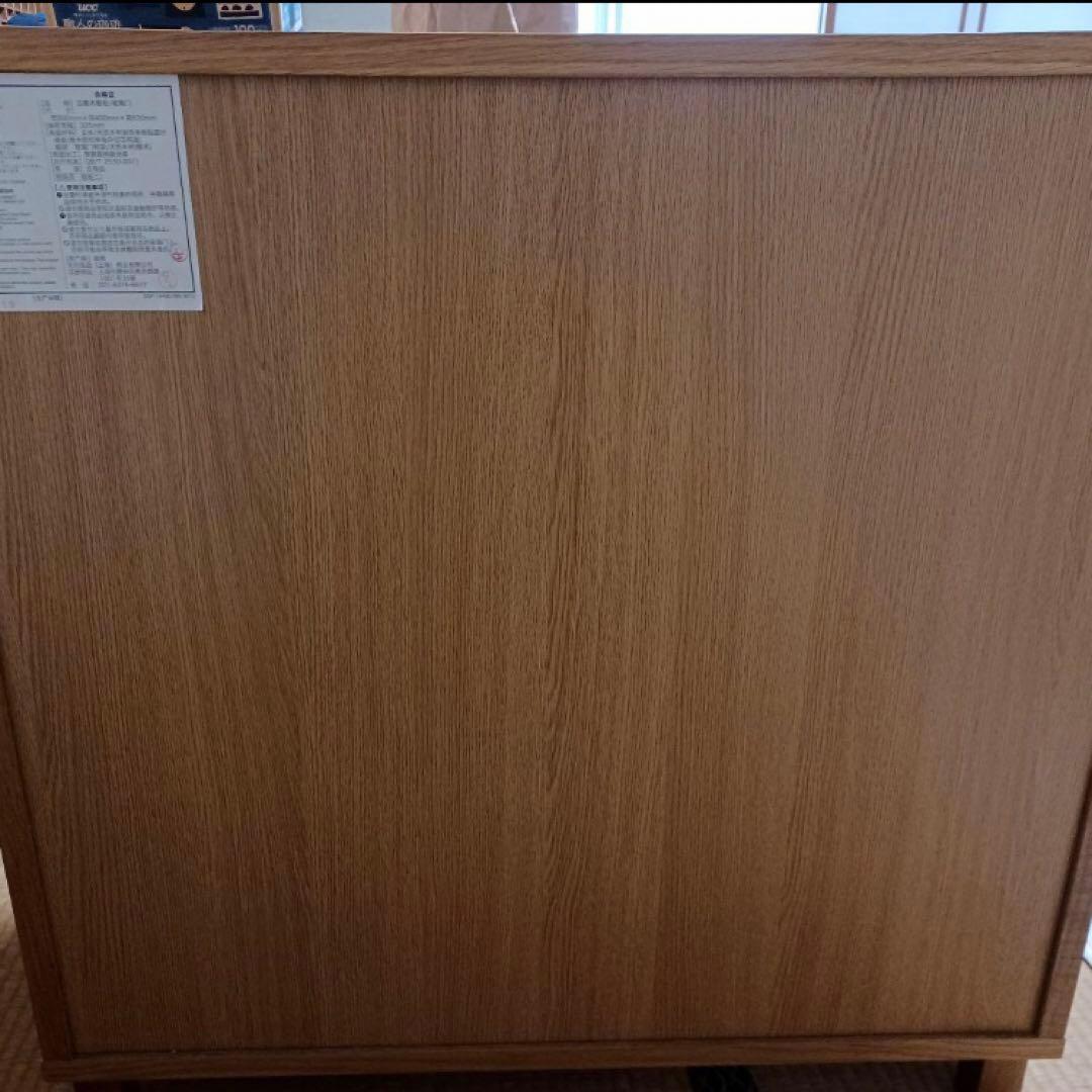 無印良品　オーク材　キャビネット　ガラス扉