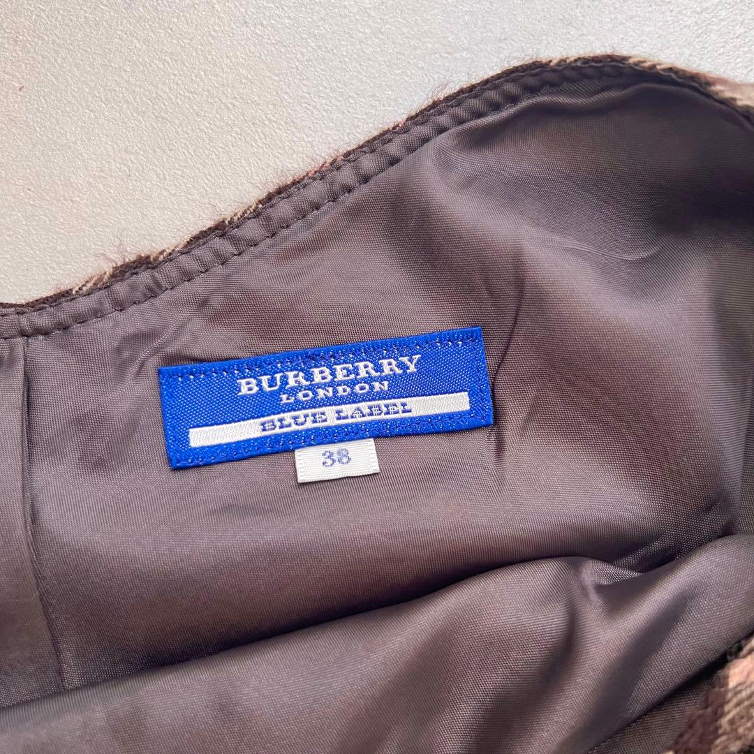 【極美品】バーバリーブルーレーベル ワンピース ノバチェック ブラウン ピンク