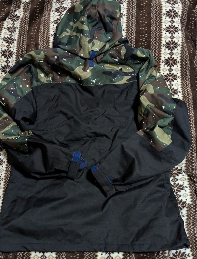 カモフラージュ上下スノーボードウェアセット L