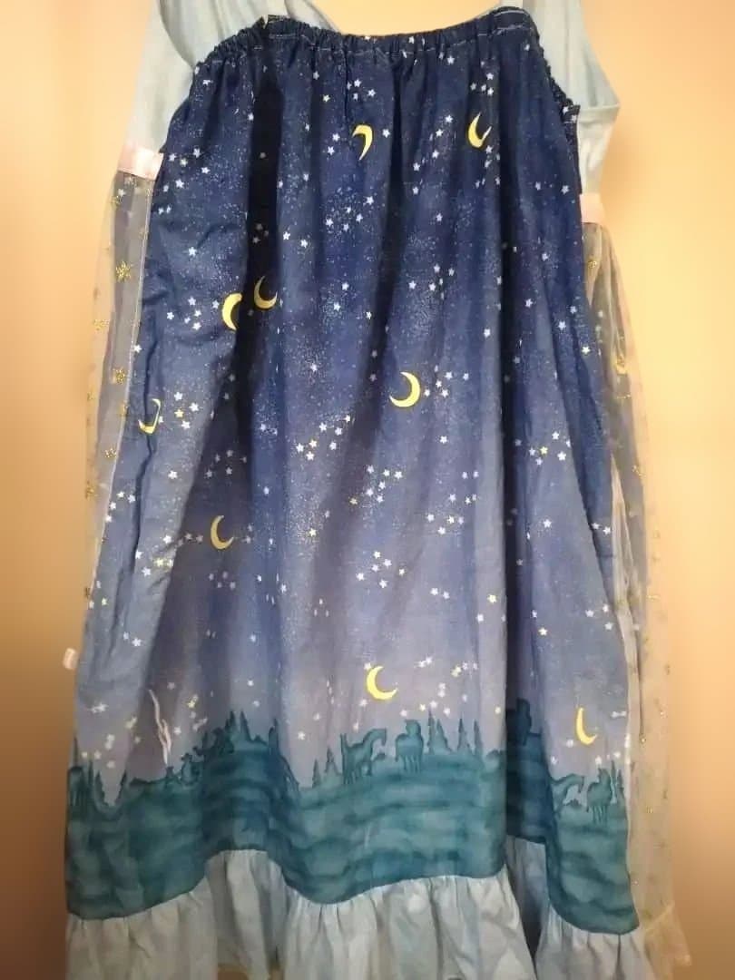 【激レア☆】ナイルパーチの星と月のプリント ノースリーブワンピースです(^^)