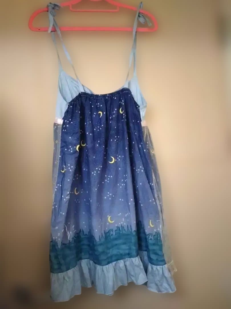 【激レア☆】ナイルパーチの星と月のプリント ノースリーブワンピースです(^^)