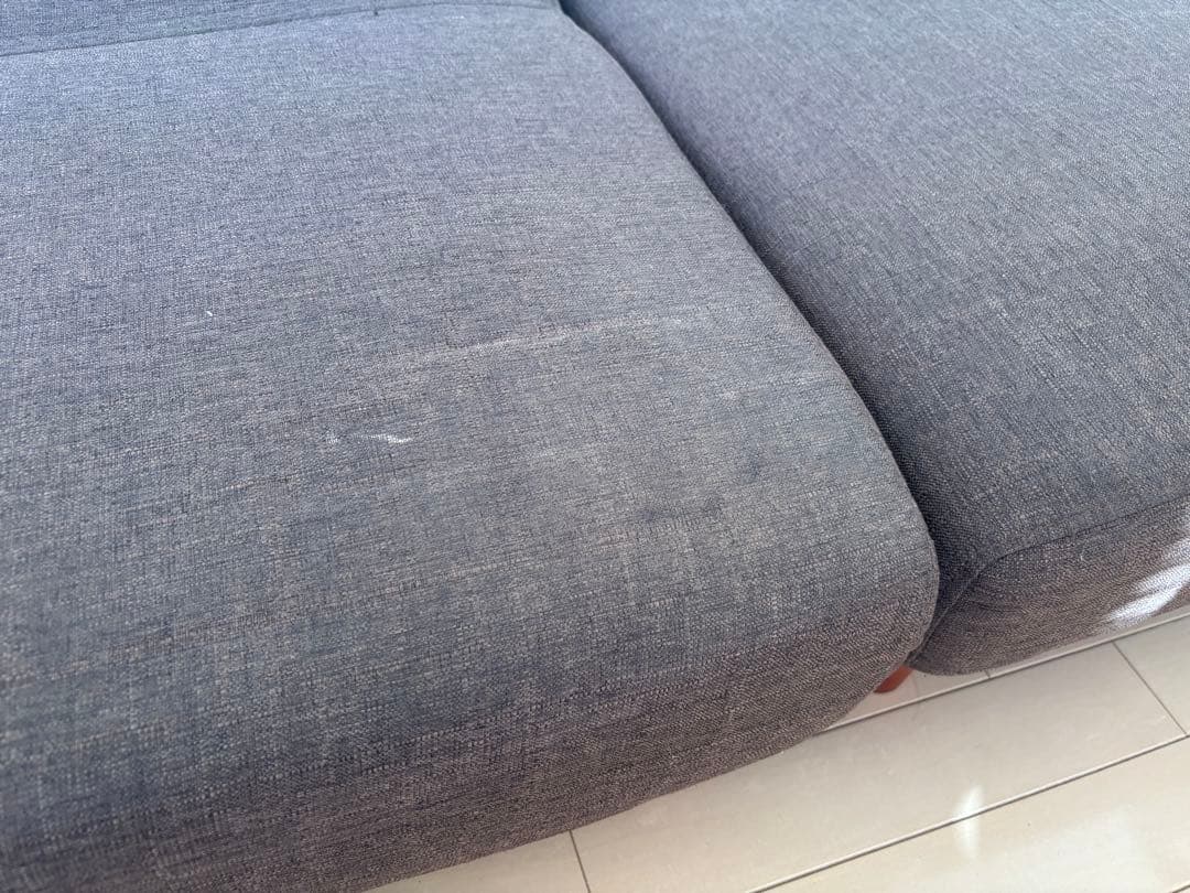 ブラウン　ソファーベッド　オットマン付き