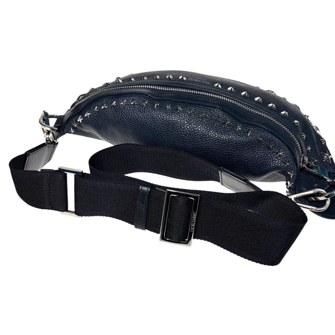 美品 JIMMYCHOO YORK UUF ウエストポーチ スタッズ a1014
