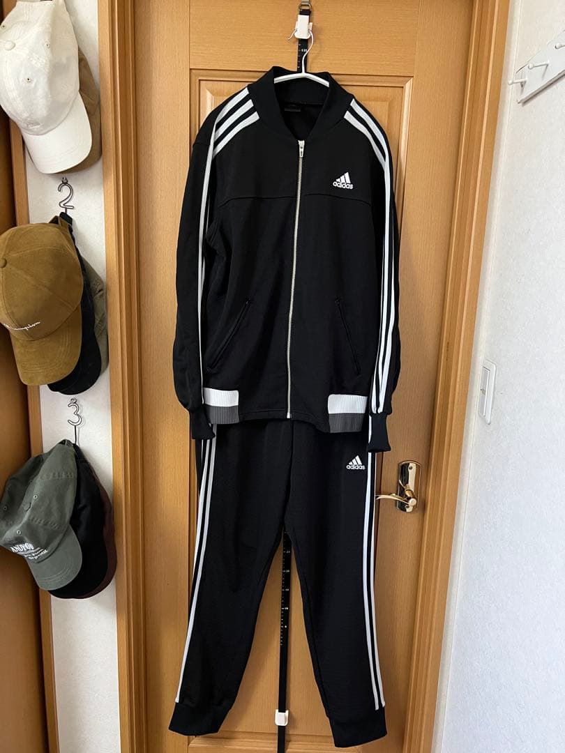 adidas ブラック ジャージ上下セット