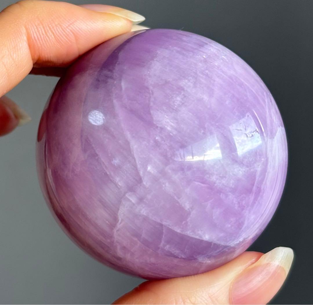 最高品質　クンツァイト　スフィア　強キャッツアイ