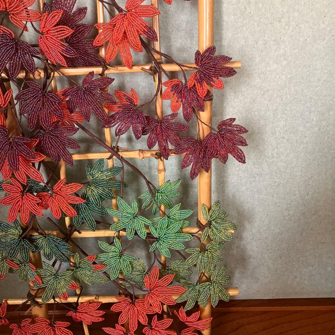 ビーズフラワー　紅葉