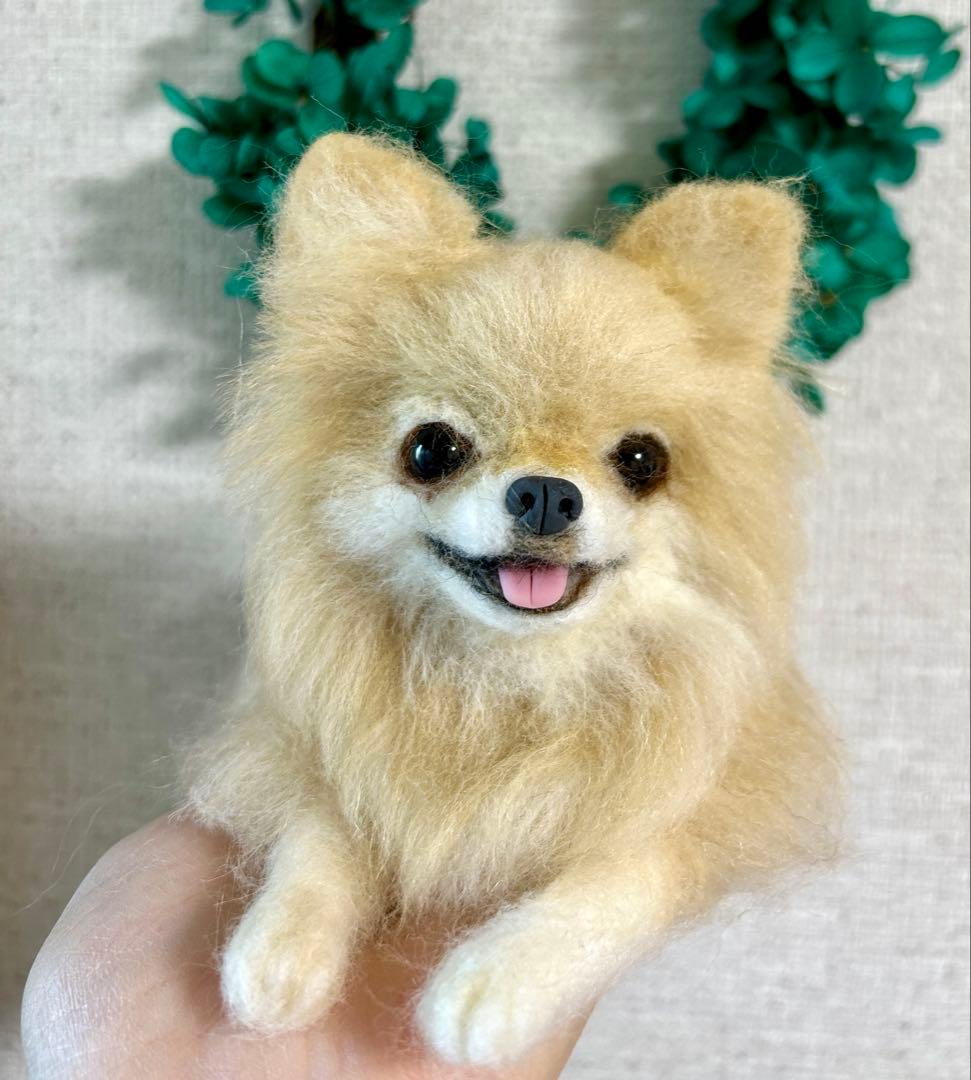 羊毛フェルト にこにこリラックスチワワちゃん クリーム系 送料無料