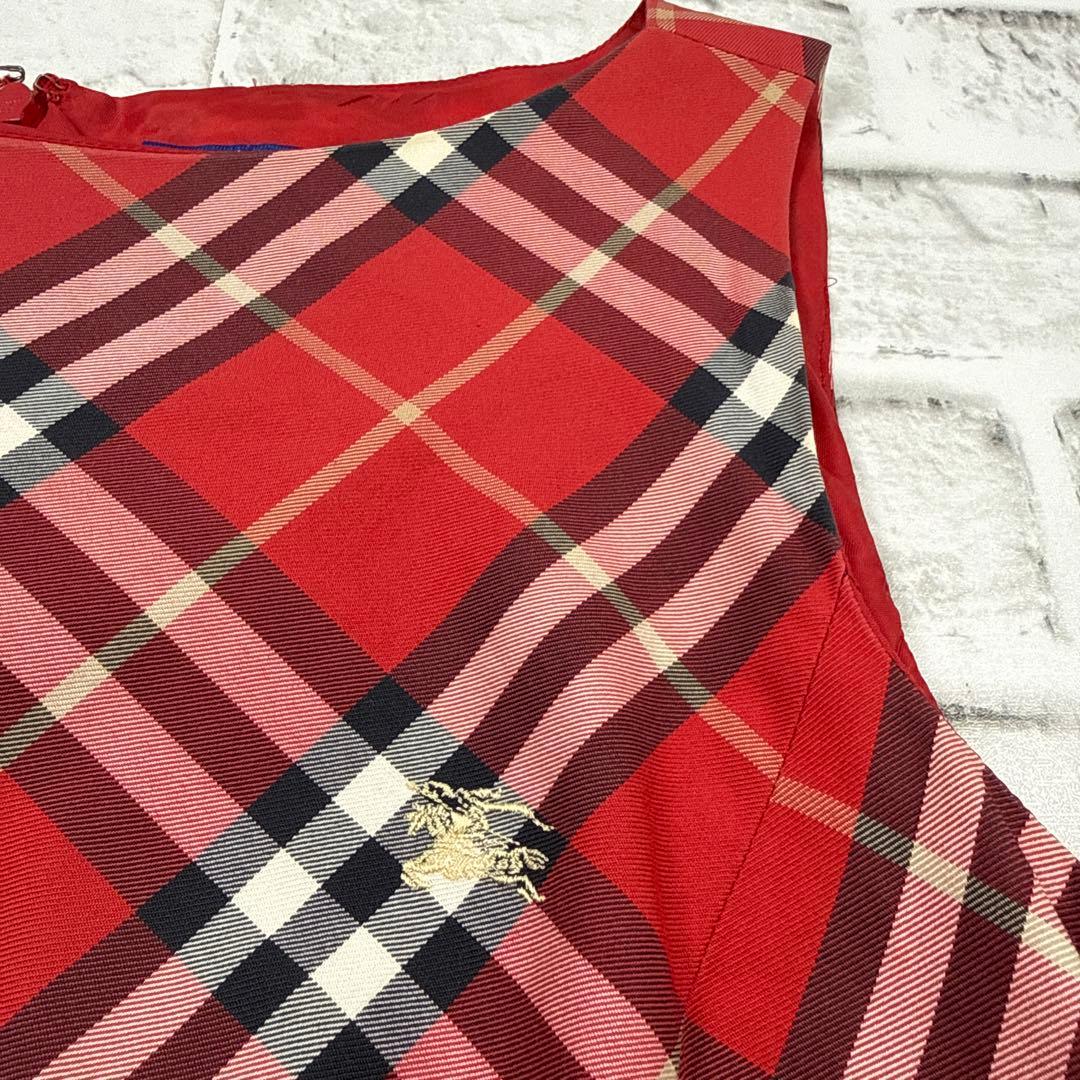 バーバリーブルーレーベル ノバチェック ワンピース 38 M ホースロゴ 希少