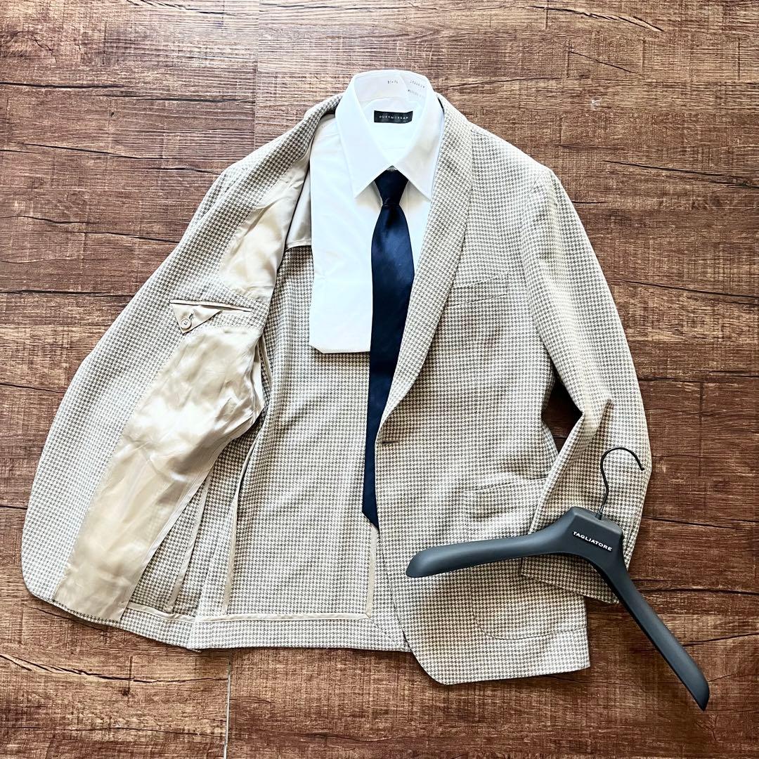 <極美品>TAGLIATOREベージュ カシミヤ100% ジャケット サイズ48