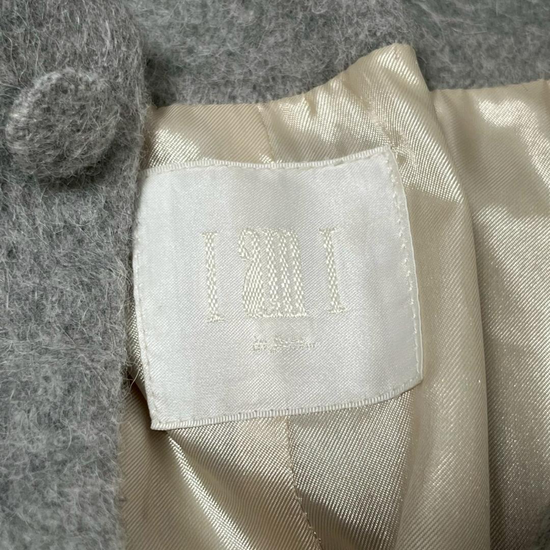 I am I アルパカ混 くるみボタン ウール ノーカラー コート N1967