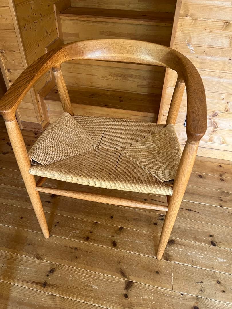 ★math　無印良品　オーク材ペーパーコードチェア　Ｂ