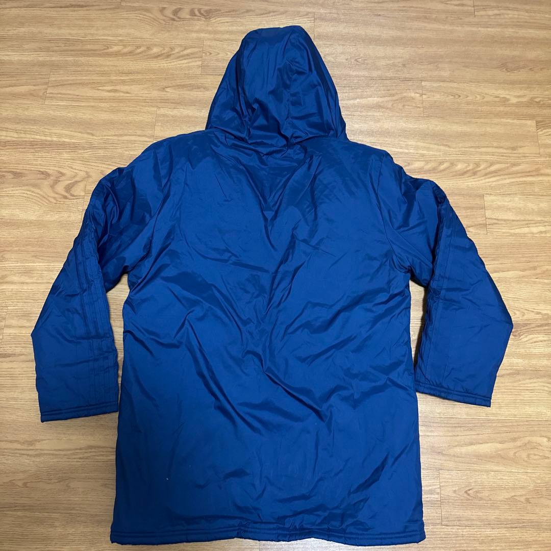 【中古・美品】松本山雅　adidas ネイビー ベンチコート Lサイズ