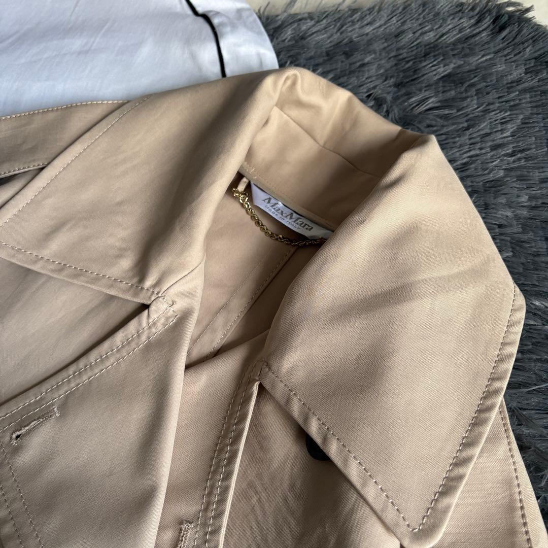 美品✨ MaxMara DRAVA トレンチケープ サンド UNICA 革ベルト