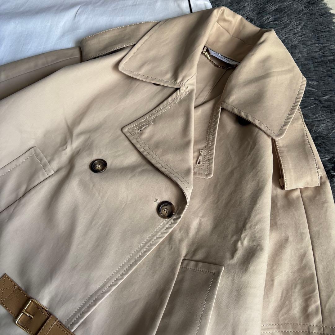 美品✨ MaxMara DRAVA トレンチケープ サンド UNICA 革ベルト