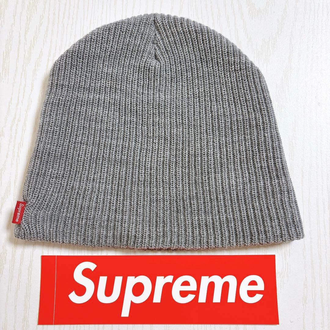 Supreme シュプリーム ニット帽　ビーニー　シンプル　グレー　灰色