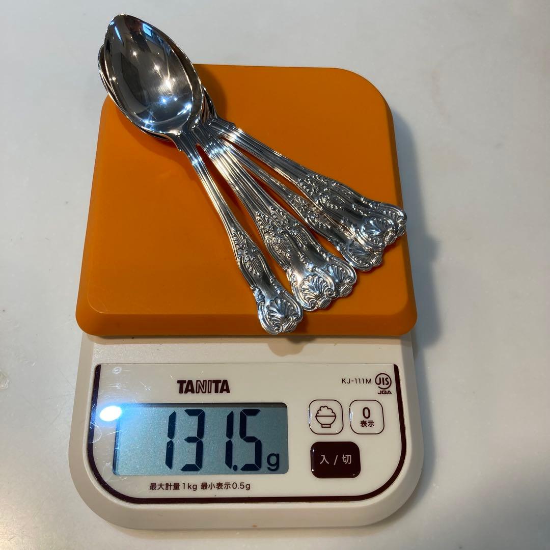 73 英国J.B.C＆S 純銀製ティースプーン６本セット