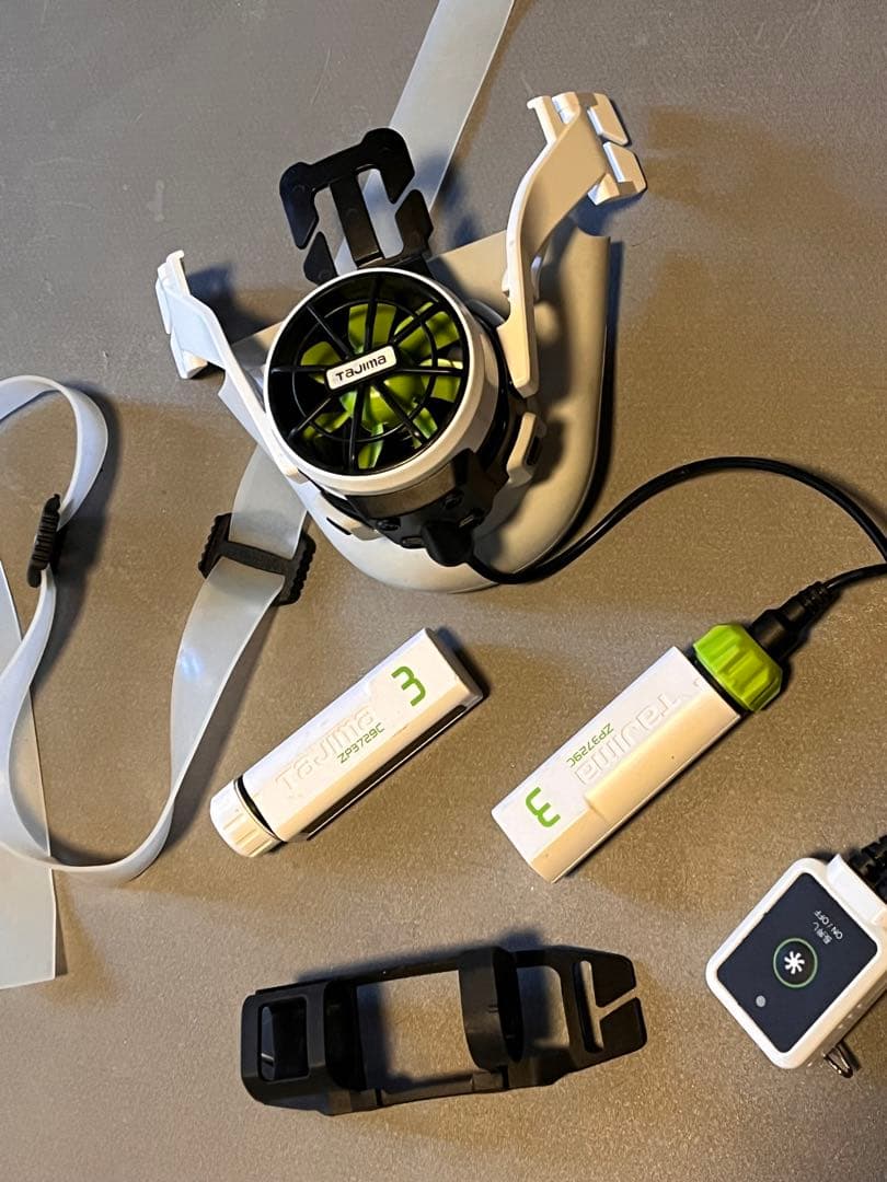 TAJIMA ヘルメットファンセット 予備バッテリー付き