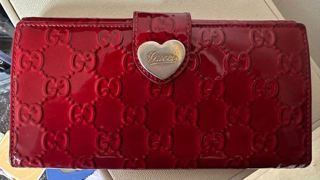 GUCCI 長財布 GG柄 ゴールド ラブリーハート