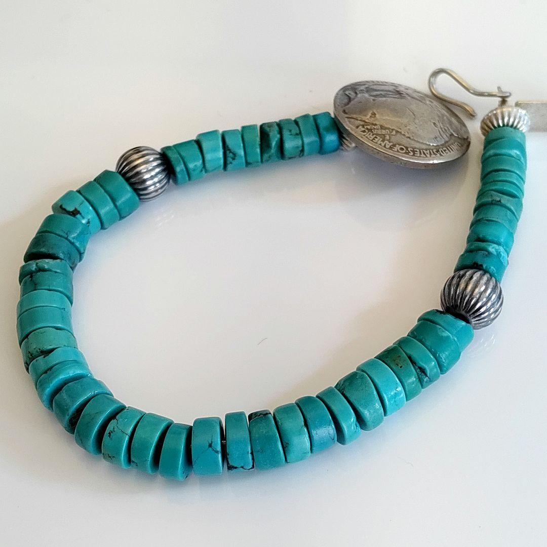 ナバホ QUA-TSI（クワチ）5セントコインコンチョ ターコイズ