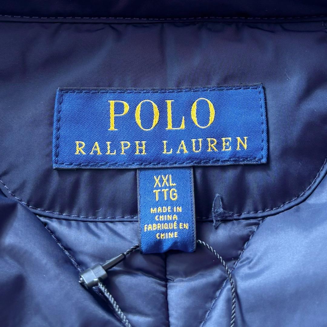 未使用　ポロ ラルフローレン　中綿　ステンカラーコート　比翼　XXL　ネイビー