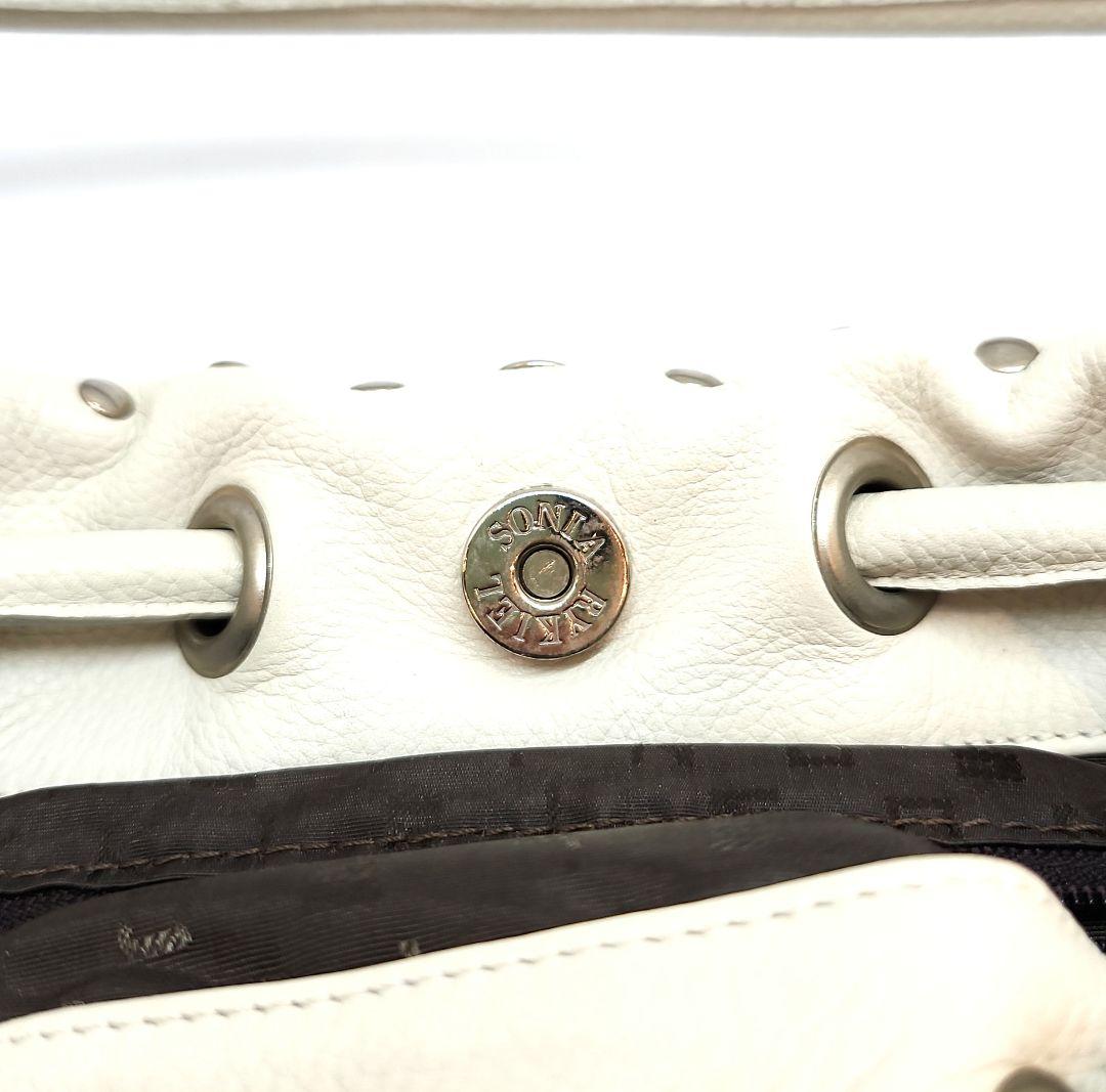 SONIA RYKIEL　ソニアリキエル　ドミノスタッズ　ホワイト　バッグ