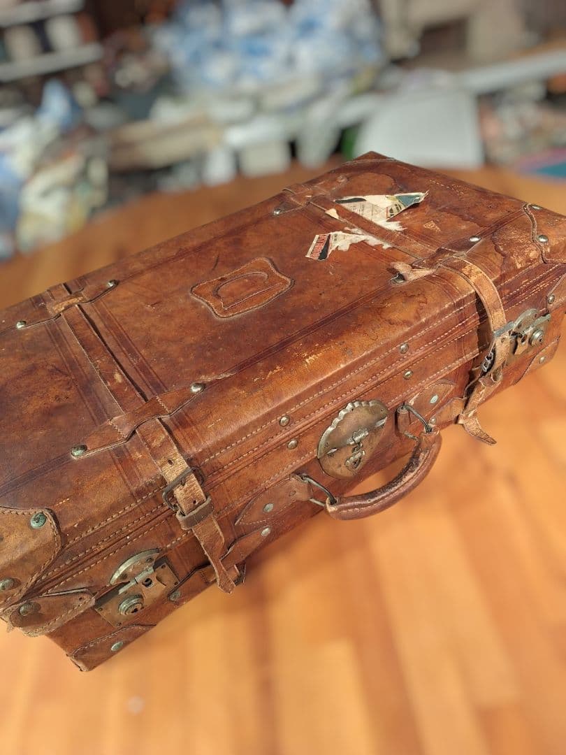 アンティーク レザー トランク