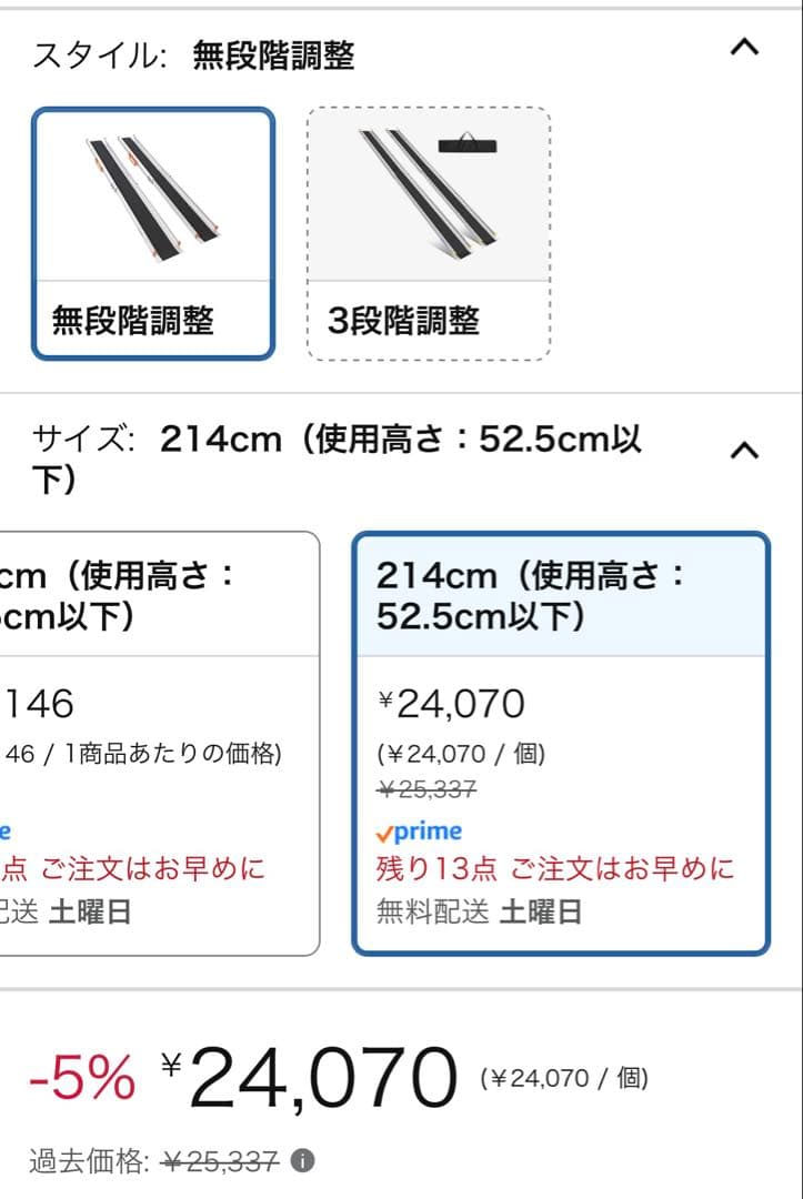 未開封品・Ruedamann 車椅子用スロープ 214cm