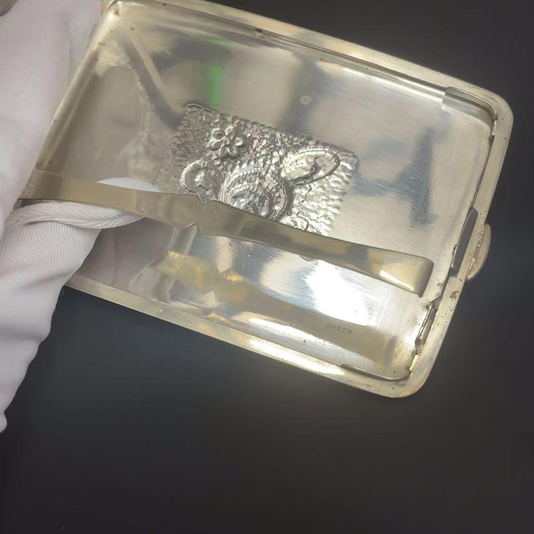 彫金家 岡部達男作 純銀 SILVER製 蛾文 彫刻 シガレットケース - メルカリ