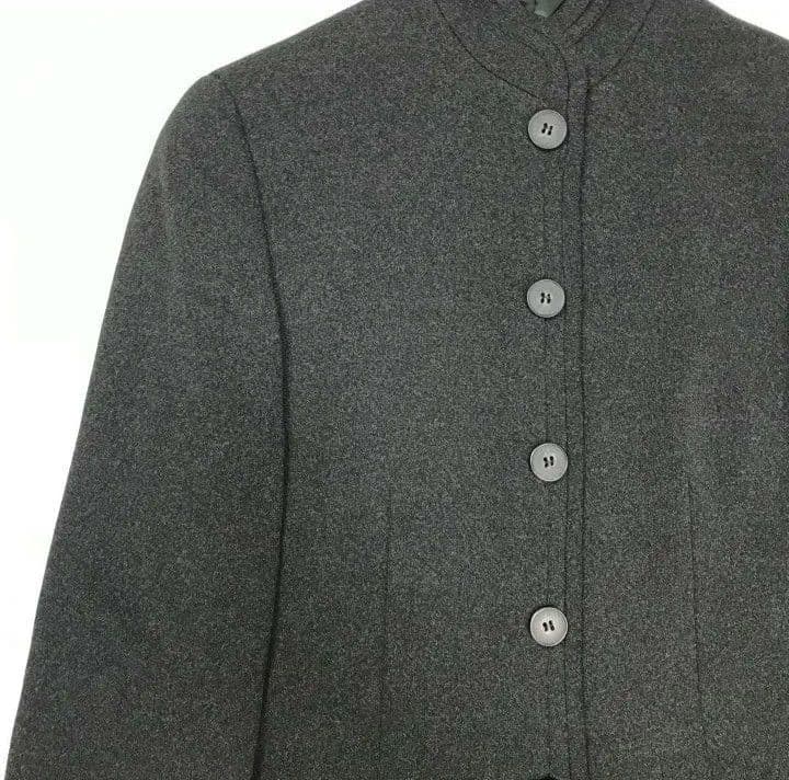 美品ジョルジオアルマーニ ステンカラーコートブラック イタリア製M ノーカラー