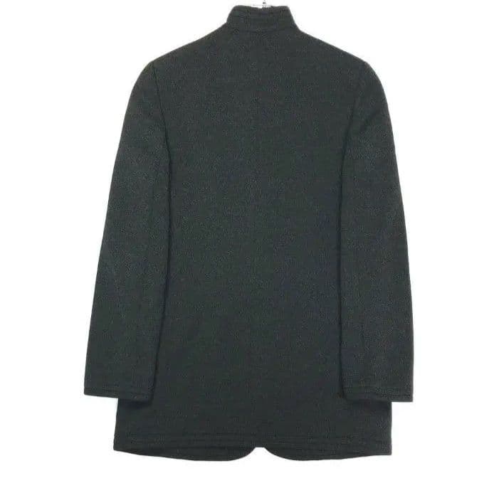 美品ジョルジオアルマーニ ステンカラーコートブラック イタリア製M ノーカラー