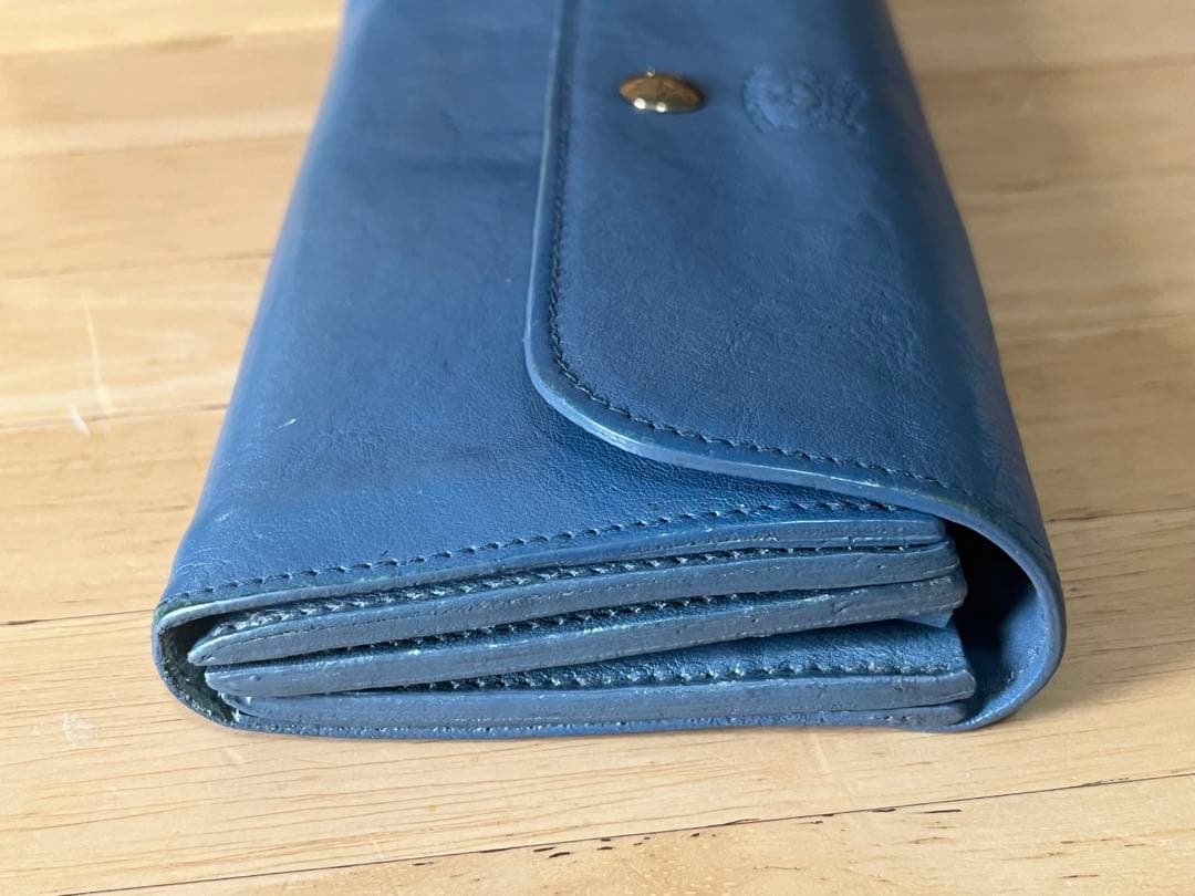 Lemon イルビゾンテ 長財布 ブルー系 ネイビー系 ロゴ型押し 収納多