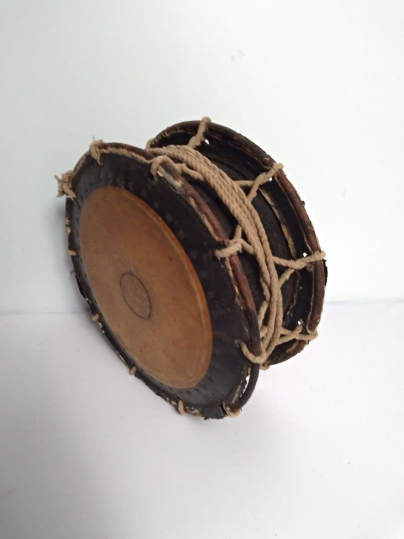 【注意！黒塗り部分傷、剥がれあり】締め太鼓