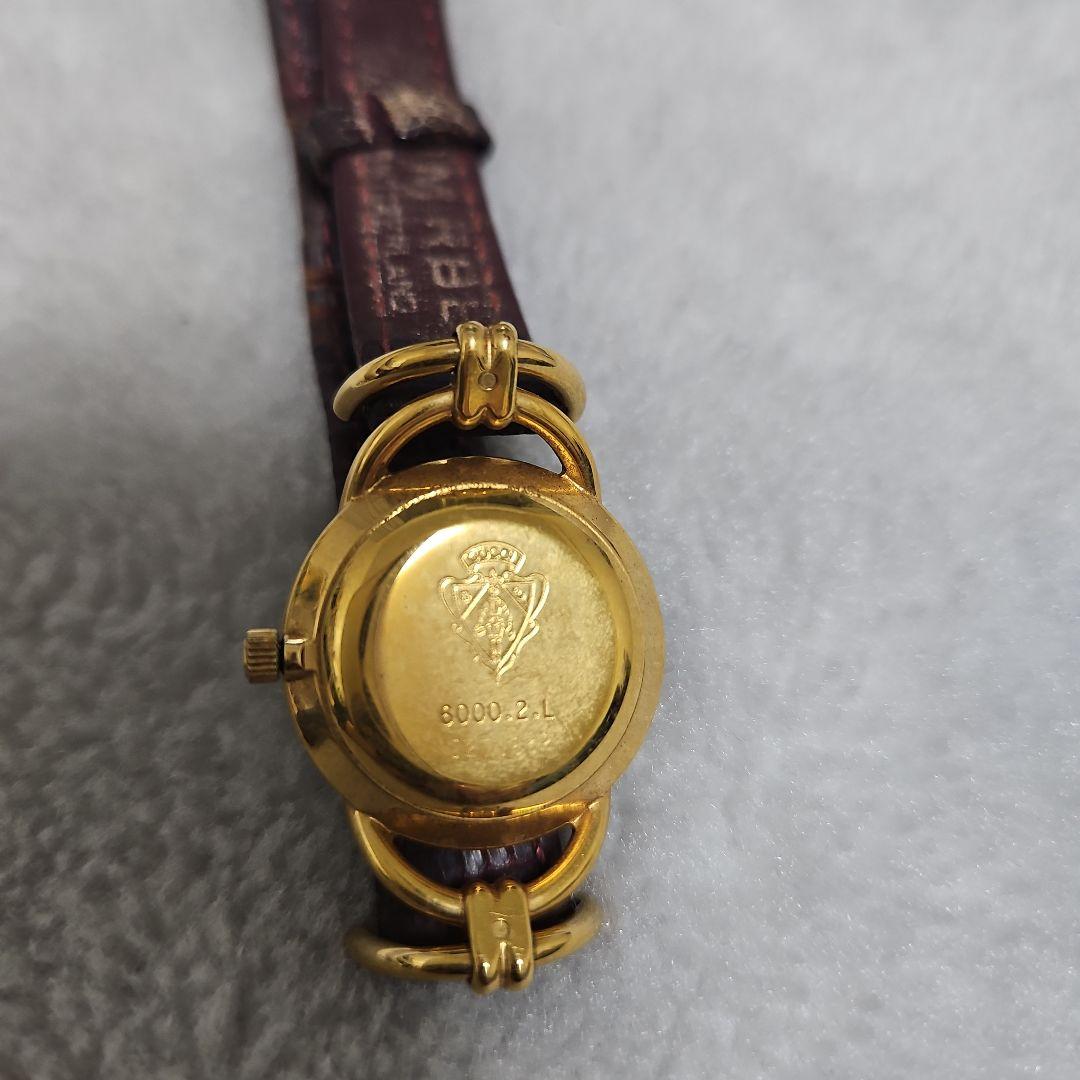 GUCCI アナログ時計 ブラウンレザーベルト