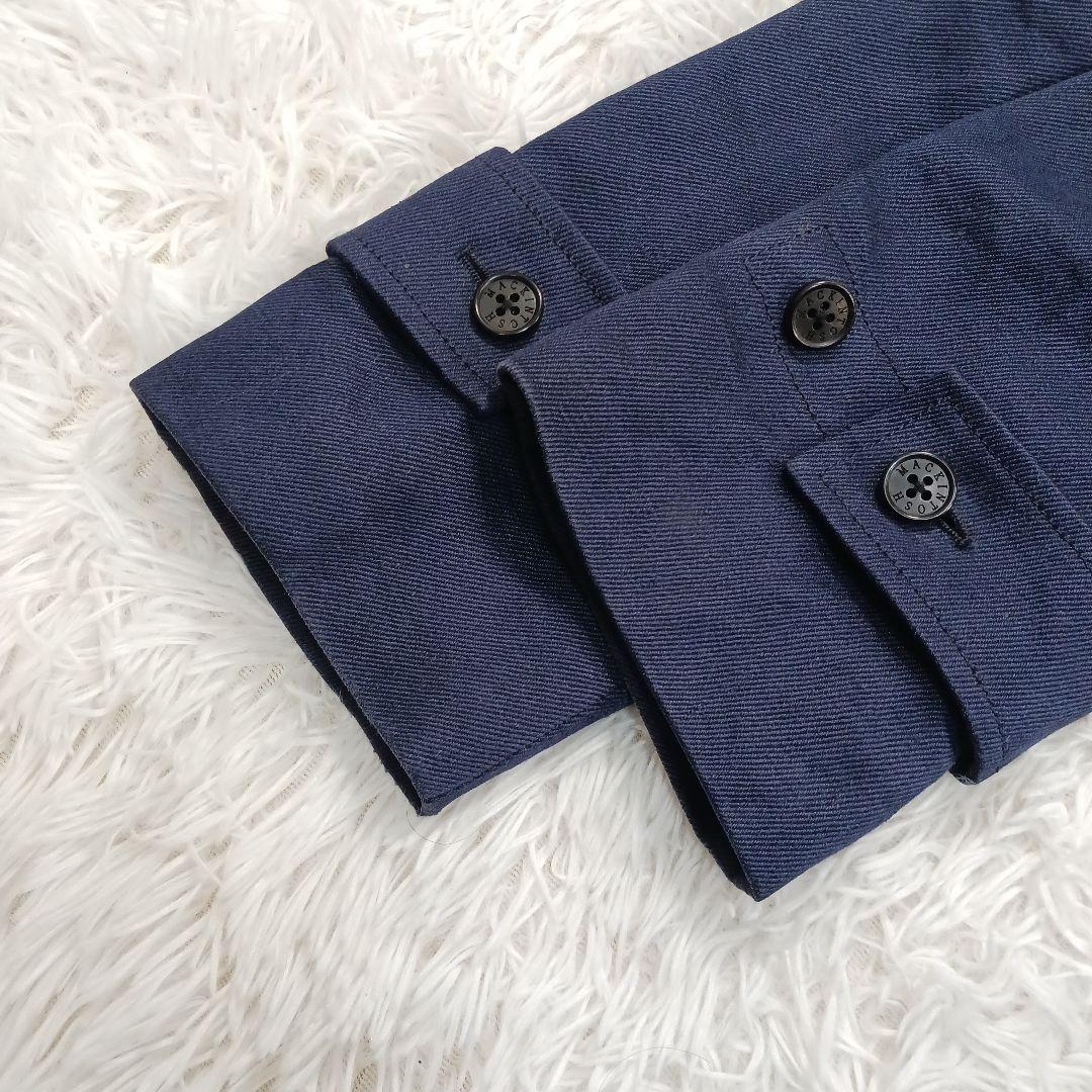 ✨レアデザイン✨マッキントッシュロンドン　麻　ダッフルコート　ネイビー　サイズL