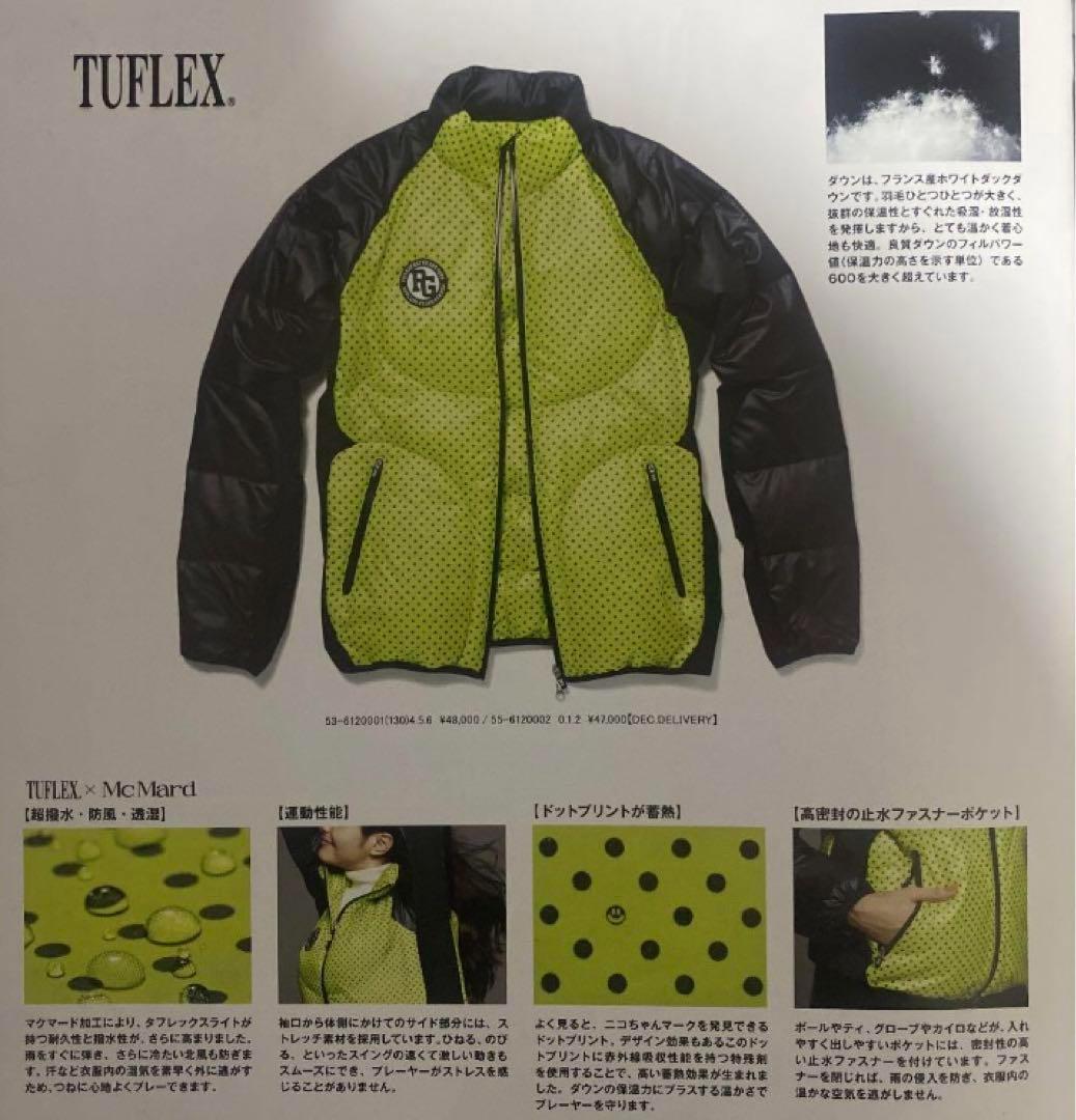 パーリーゲイツ ダブルジップ ダウンジャケット ネイビー×レッド サイズ0