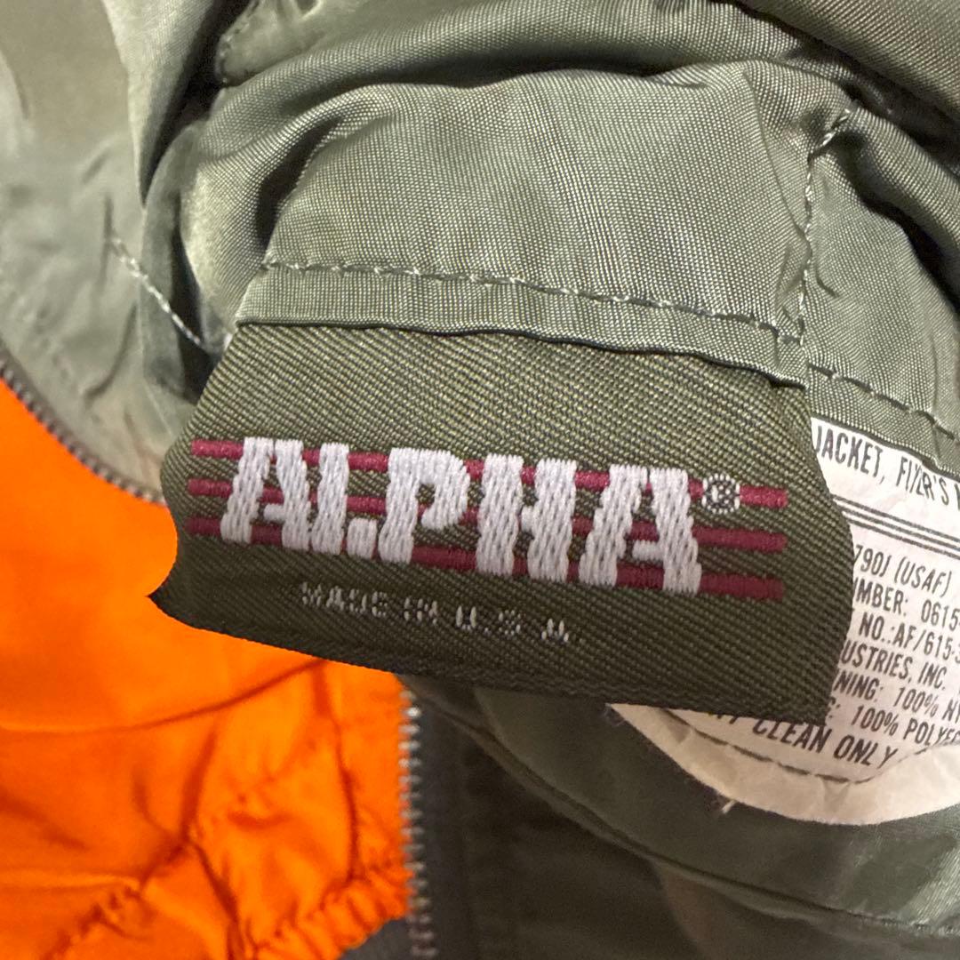 80s旧タグ ALPHA アルファ MA-1 フライトジャケット USA製 美品
