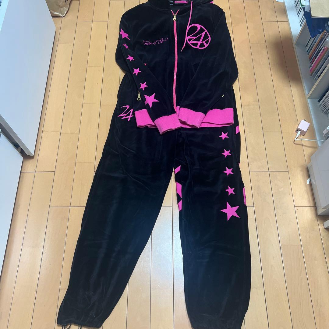 24karats セットアップ ブラックピンク Mサイズ 即購入可能 - メルカリ