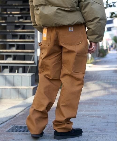 ☆米国製本物W34*L32ノンウォッシュCARHARTTダブルニーB01ブラウン