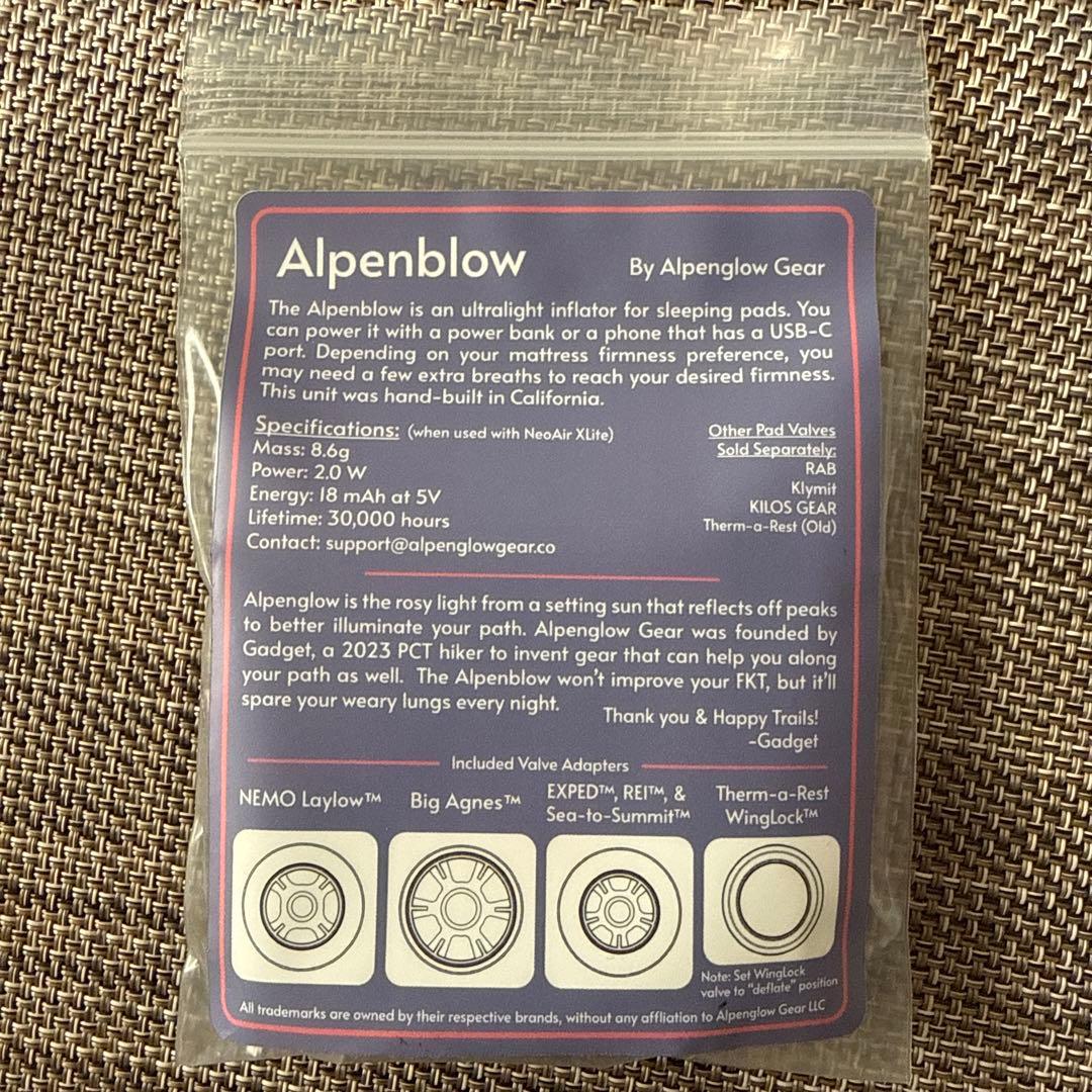 Alpenblow Micro Inflator エアーマット用ポンプ