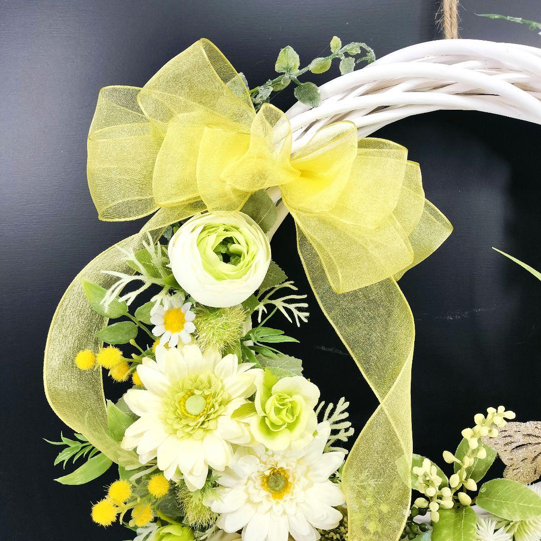 商品名【芽依】ゆきこ♥ローズとガーベラのフラワーリース 春リース