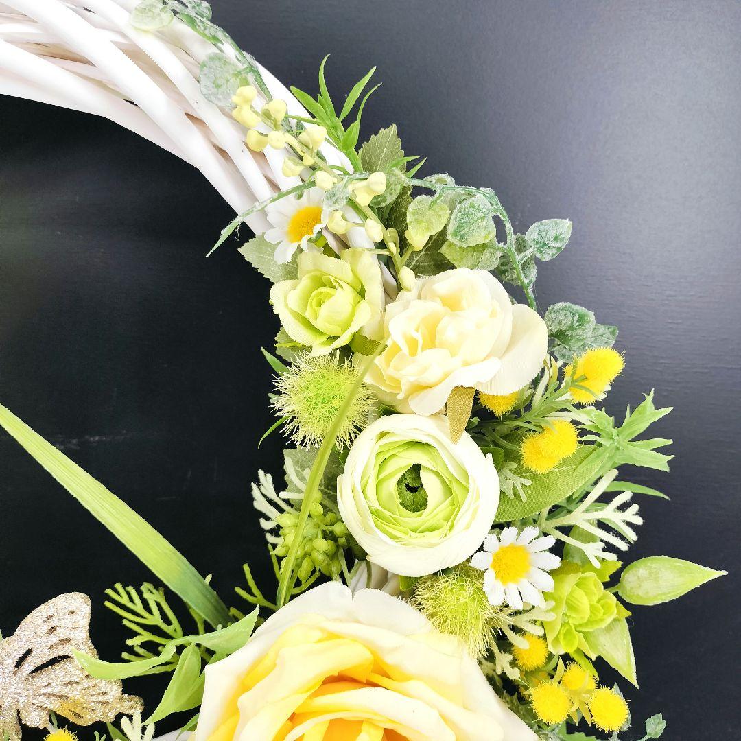 商品名【芽依】ゆきこ♥ローズとガーベラのフラワーリース 春リース