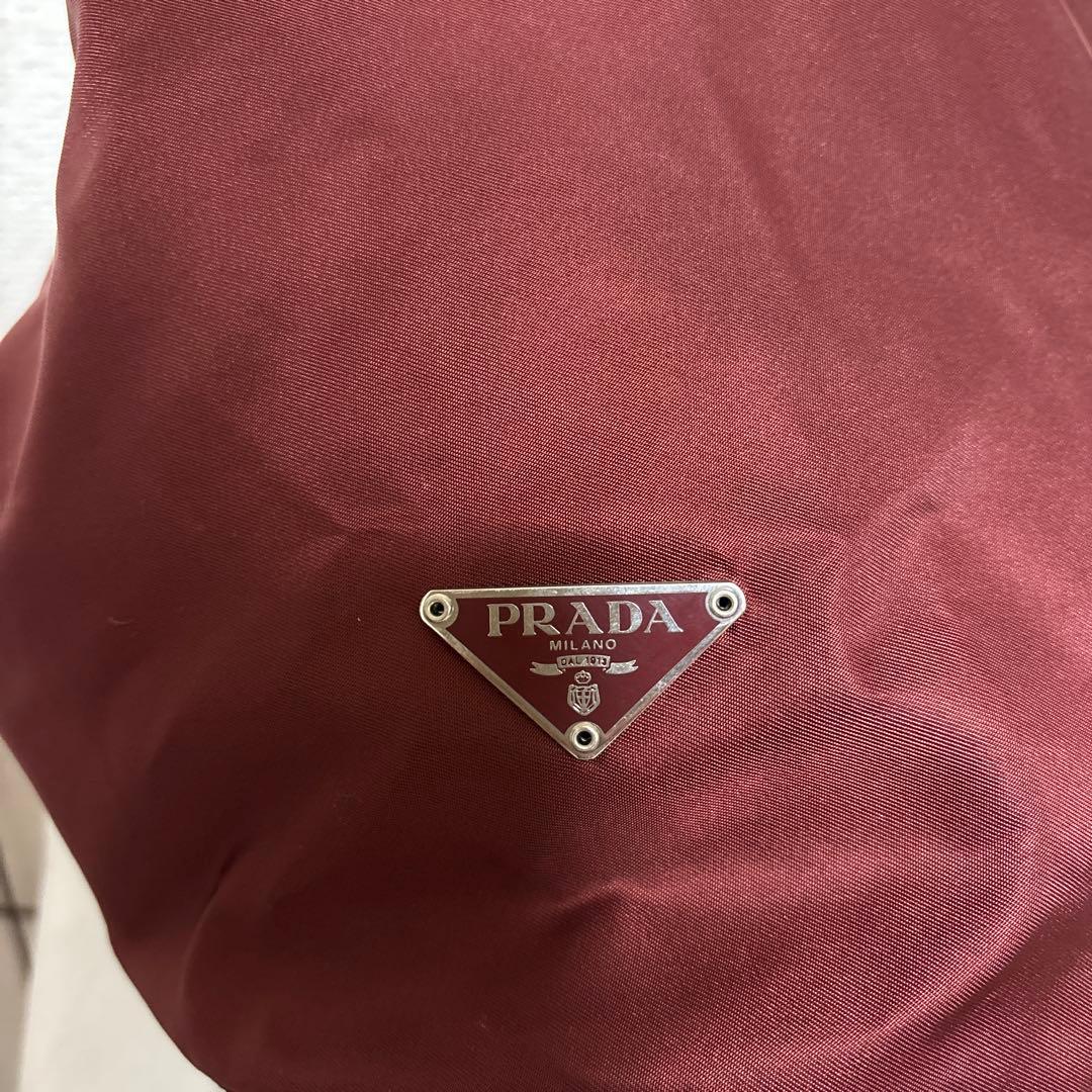 美品レア☆PRADA バーガンディ 赤系ナイロン バックパック　ショルダーバック