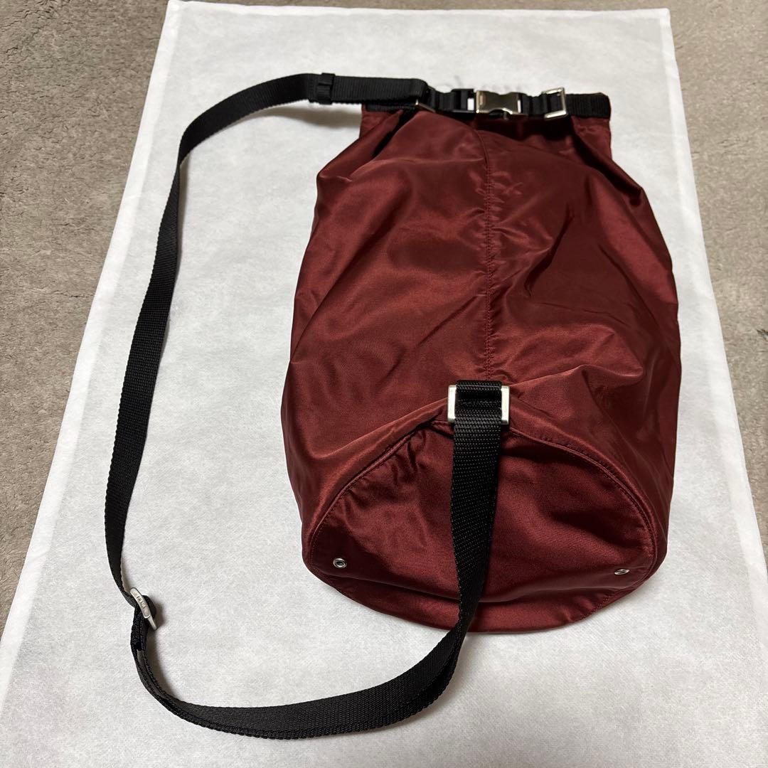 美品レア☆PRADA バーガンディ 赤系ナイロン バックパック　ショルダーバック