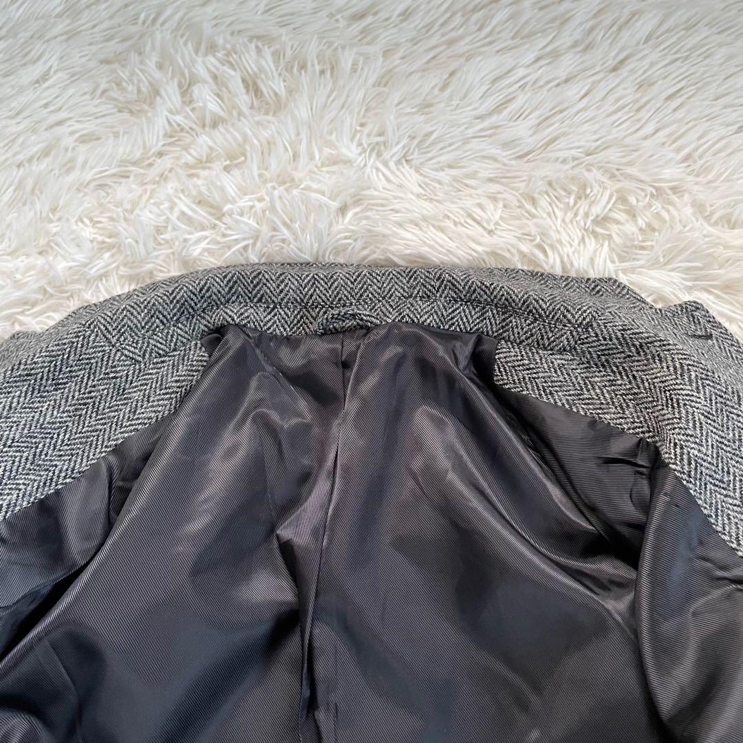 Harris Tweed ヘリンボーンクラブグレーツイードヘリンボーンコート