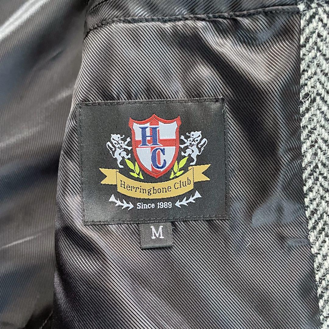 Harris Tweed ヘリンボーンクラブグレーツイードヘリンボーンコート