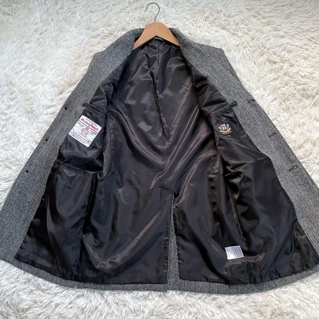 Harris Tweed ヘリンボーンクラブグレーツイードヘリンボーンコート